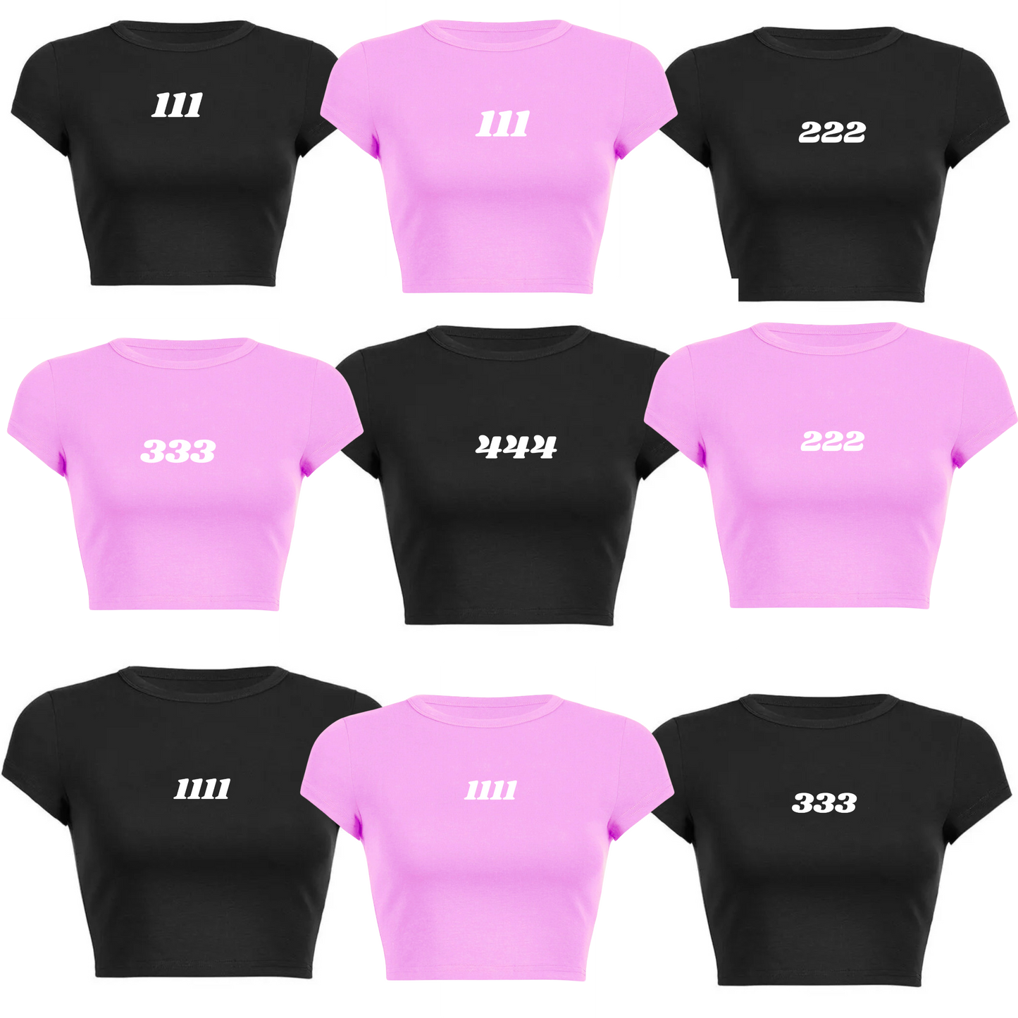 Angel Number Crop Tops